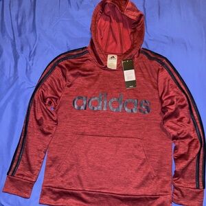 Adidas Boys Red Hoodie Sweater Size M (10/12)